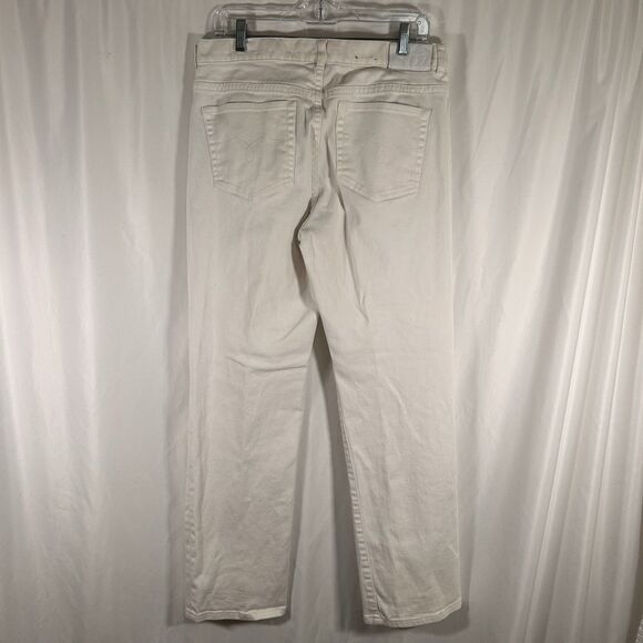 Lauren Jeans Co Ralph Lauren Pants Women 12 White Denim Pockets Classic Straight - Picture 5 of 10